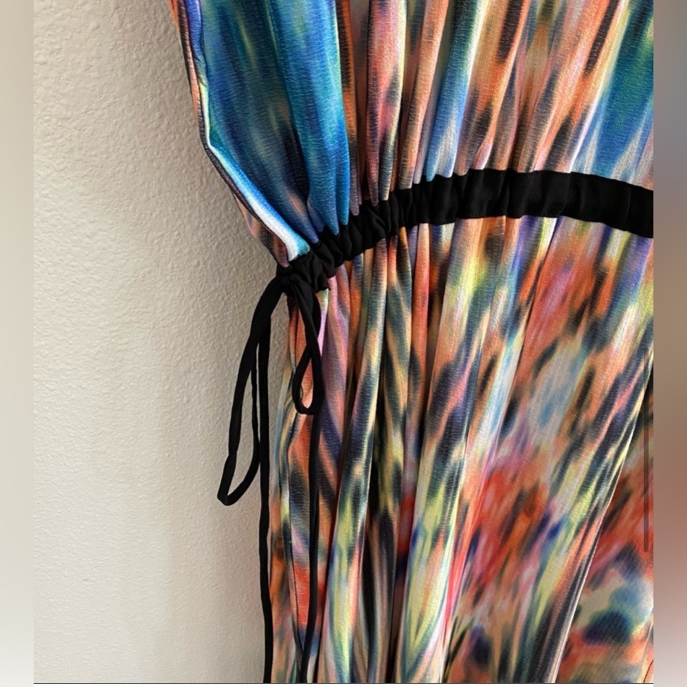 Zara Multi Color Drop Waist Kaftan Tunic Dress Med - image 2